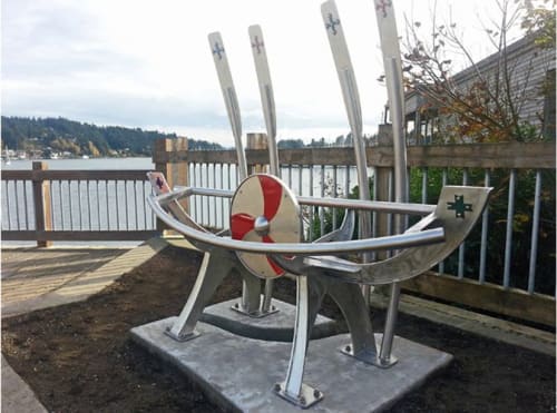 "Memory Vessel" | Public Sculptures by S Nakamura Studio, LLC | Bogue Viewing Platform in Gig Harbor