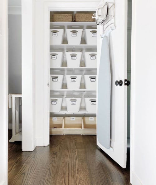 White Taper Storage Bins with Handles | Apparel & Accessories by The Container Store | Holly Blakey - Breathing Room in San Francisco