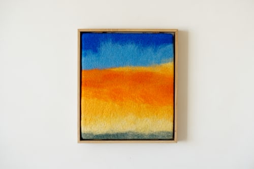 Felted Sunset art | Decorative Objects by WOOL + ROPE