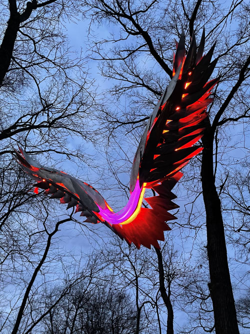 Night Bird | Lighting by Michael Young Sculpture
