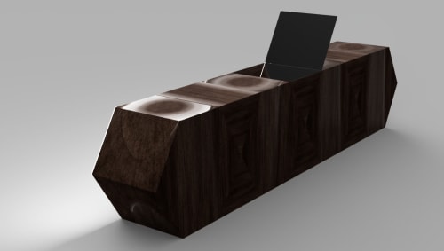 Walnut Modern Credenza - Contemporary Sideboard | Storage by TigerWoodAtelier