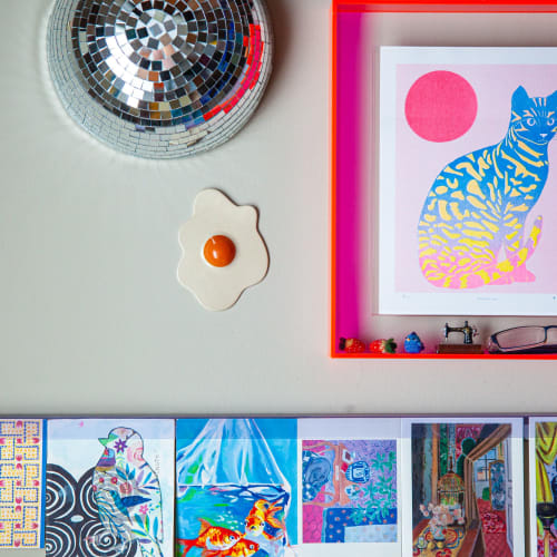 Sunny Side Up Egg Wall Hanging | Ornament in Decorative Objects by Melike Carr