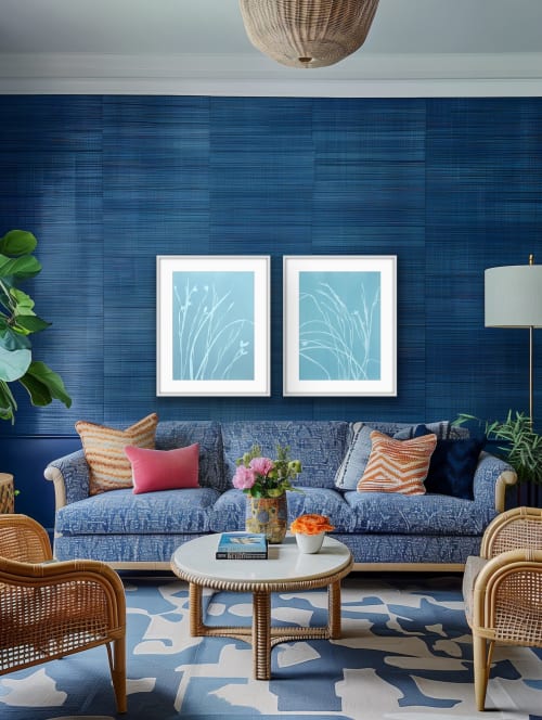 Iris in the Mist Diptych (two 24 x 18" gray cyanotypes) | Photography by Christine So