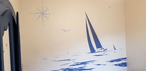 Sailing mural in a boy's bedroom | Murals by KIARA