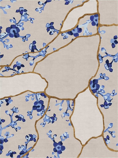 KINTSUGI (indigo, porcelain) | Area Rug in Rugs by Emma Gardner Design, LLC | New York, NY  Studio in New York