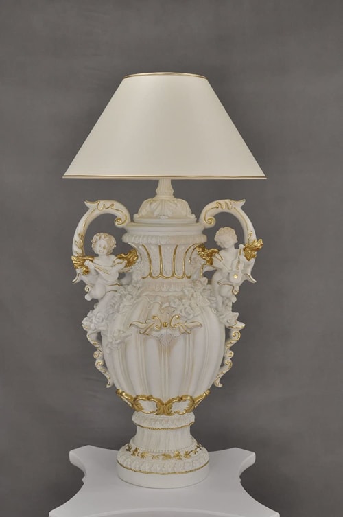 Lamp Angel all hand made and painted luxus noble cherub | Lamps by ultimate European