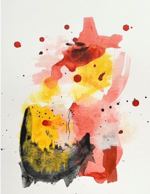 Emotions of the heart Original on paper | Mixed Media in Paintings by HEIDY GONZALEZ - GONZALEZ ART DESIGN
