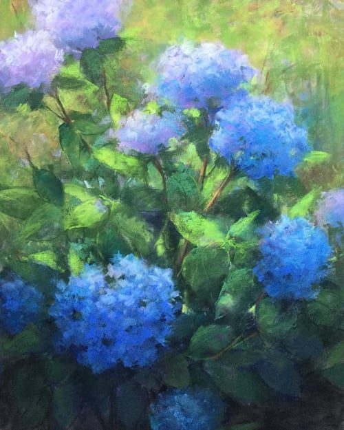 Hydrangeas | Oil And Acrylic Painting in Paintings by Julia Lesnichy Art