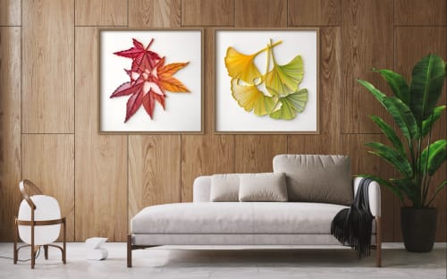Large-scale Botanical on-edge paper art | Wall Sculpture in Wall Hangings by JUDiTH+ROLFE
