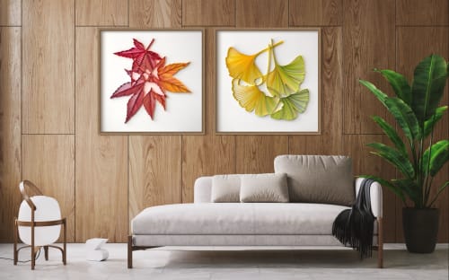 Large-scale Botanical on-edge paper art | Wall Sculpture in Wall Hangings by JUDiTH+ROLFE
