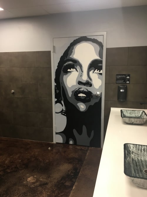Lauryn Hill Door Design | Murals by FeeBee Art | Hideaway Kitchen & Bar in Austin
