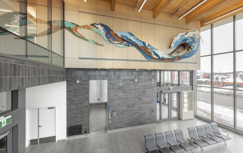 Affluents | Public Sculptures by Yechel Gagnon | Gare fluviale de Saint-Ignace-de-Loyola in Saint-Ignace-de-Loyola