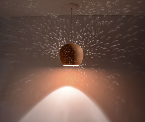 Claylight Terracotta Pendant 9": Earthy Ceramic Hanging Lamp | Pendants by lightexture