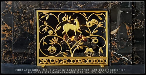 Art-DECO Fireplace Grill in the style of Edgar Brandt | Fireplaces by Kramer Design Studio / Randall Kramer