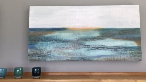 "Here comes the sun" Encaustic Abstract Landscape | Paintings by Jodie Stejer, S T E J E R | S T U D I O