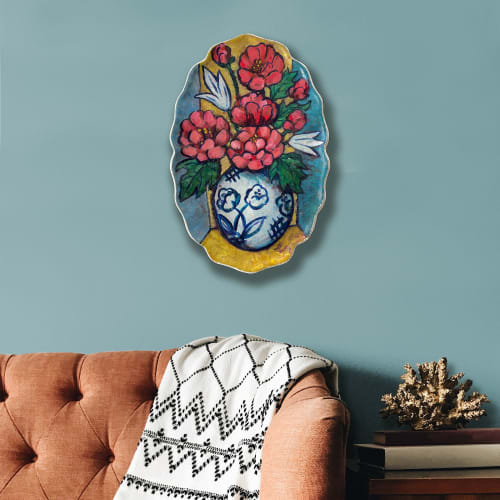 Bouquet in Spherical Vase | Wall Sculpture in Wall Hangings by Studio DeSimoneWayland