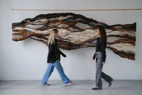 Wall Tapestry "Urban Palimpsest" | Wall Hangings by KnitushkiStore