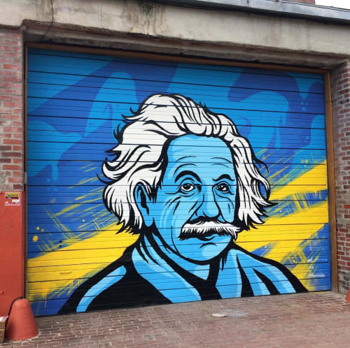 Einstein DC Mural | Street Murals by Matt Corrado | 52 O St NW, Washington D.C. in Washington