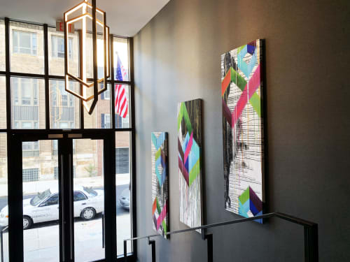 Geometric Study | Paintings by Kari Souders | Korman Residential at The Pepper Building in Philadelphia