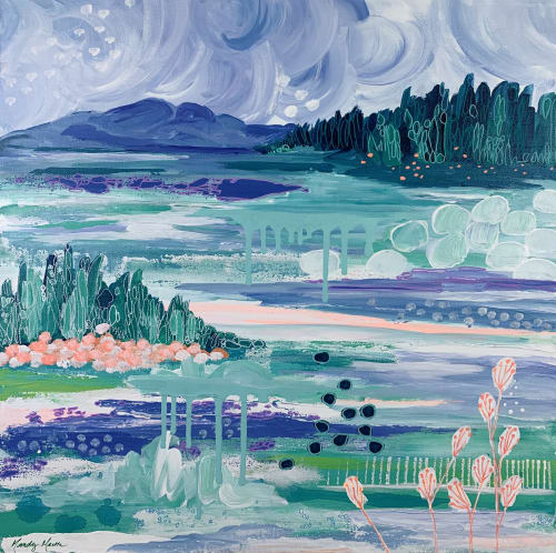 Lake Painting | Oil And Acrylic Painting in Paintings by Mandy Martin Art