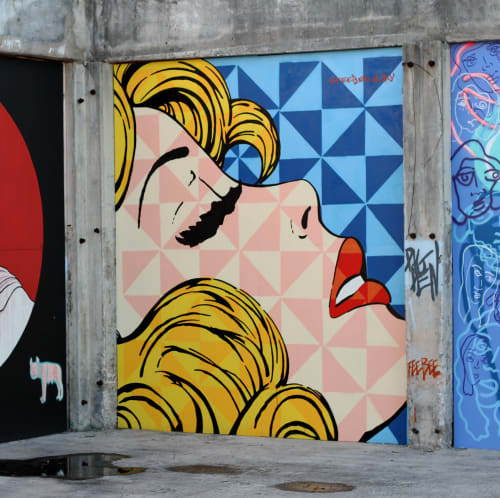 Essex Pop Art Girl | Murals by FeeBee Art | Essex Modern City in San Antonio