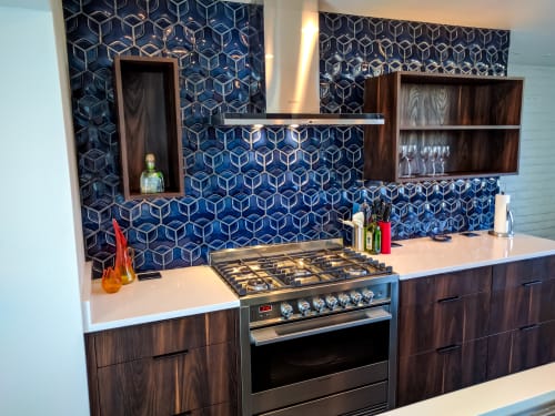 ModCraft Hexon Tile in Pacific Blue | Tiles by ModCraft | Private Residence in Scottsdale, AZ in Scottsdale