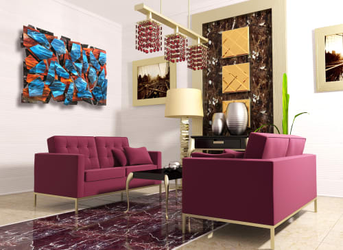 "Geodesic" Glass and Metal Wall Art Sculpture | Wall Sculpture in Wall Hangings by Karo Studios | Chicago IL. USA in Chicago