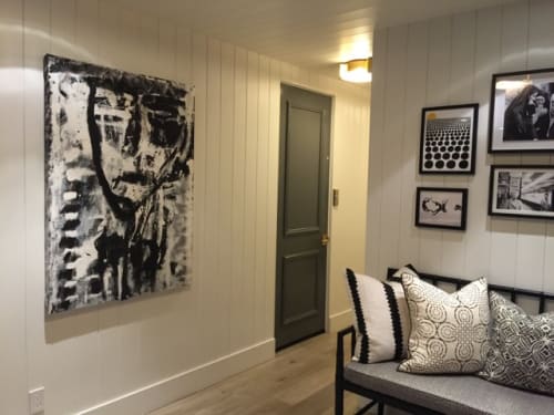Dramatic Black and White Painting | Paintings by Amadea Bailey | Private Residence, Manhattan Beach in Manhattan Beach