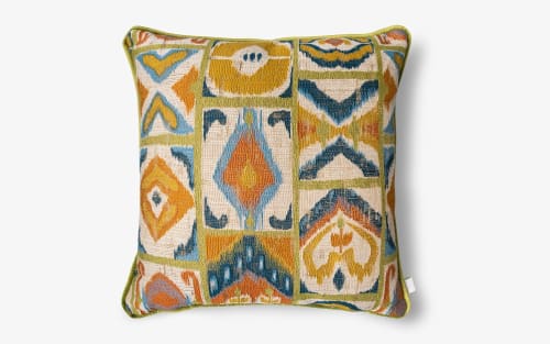 Green Tie Dye Patterned Large Pillow 50x50 cm | Cushion in Pillows by LAGU