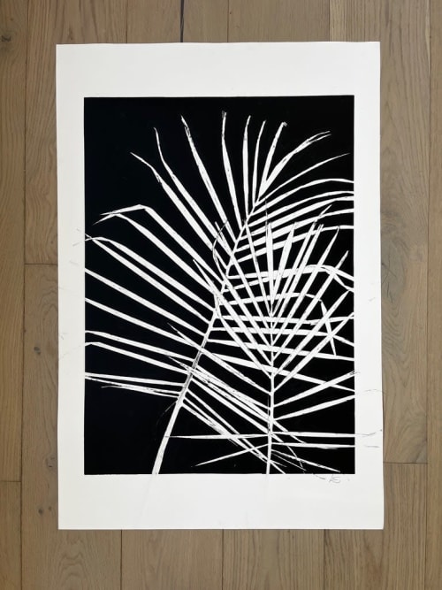 Palm Fronds, Black Botanical Print | Prints by Erik Linton