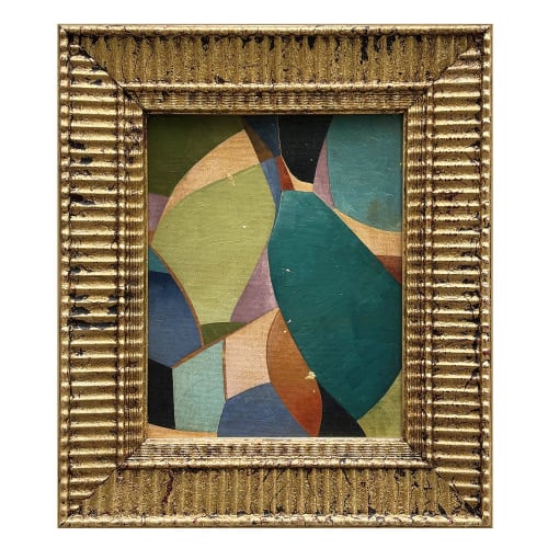 Contemporary "Jewel" Abstract Oil Painting in Vintage Frame | Oil And Acrylic Painting in Paintings by Suzanne Nicoll Studio