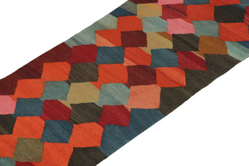 Vintage Karadagh Persian Kilim Runner with Geometric Pattern | Area Rug in Rugs by Rug and Kilim
