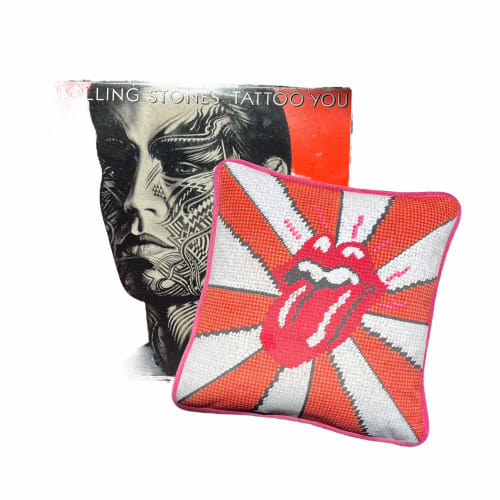 velvet ROLLING STONES custom made f/d pillow | Pillows by Mommani Threads