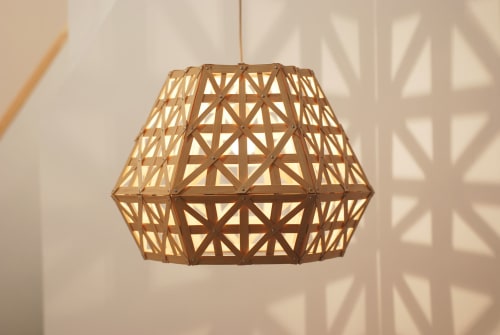 Bamboo Dense Six Sided Angular Light 50 | Pendants by Adam