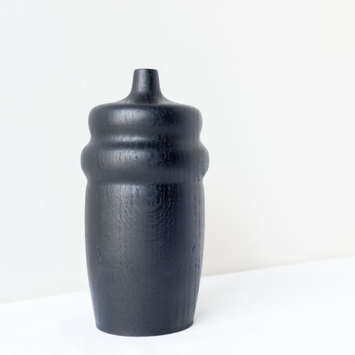 Sonsy Black Vase #2 | Vases & Vessels by Pooja Pawaskar