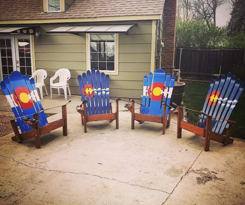 Colorado Flag Ski Chairs | Chairs by Colorado Ski Chairs