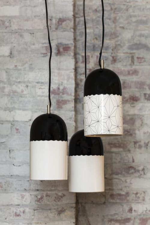 Hanging Lamps - Pair of 3 | Lamps by Melanie Sherman Ceramics & Jewelry | Crossroads Hotel in Kansas City