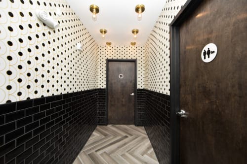 Hallway + Restroom Wallcoverings | Wallpaper by New Hat Projects | Caviar & Bananas - Gourmet Maket & Cafe in Nashville