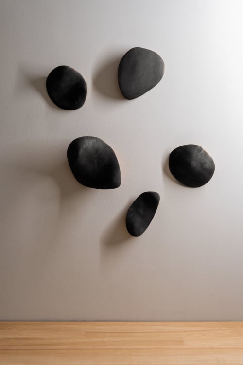Wood Wall Sculptures black | Sculptures by Ivars Design