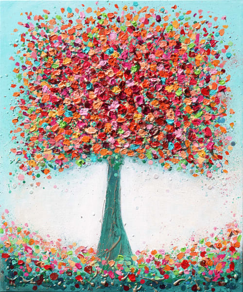 Beautiful Blossom — Original Textured Acrylic Painting | Oil And Acrylic Painting in Paintings by DaggArt