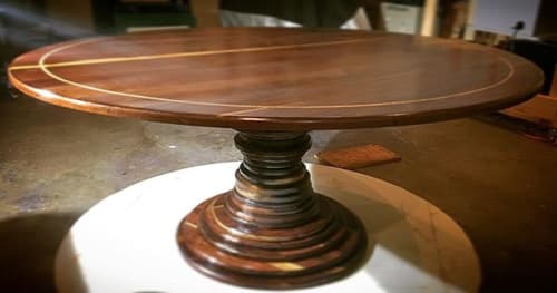 Black walnut with walut sapwood inlay dining table | Tables by Ney Custom Tables : Design and Fabrication