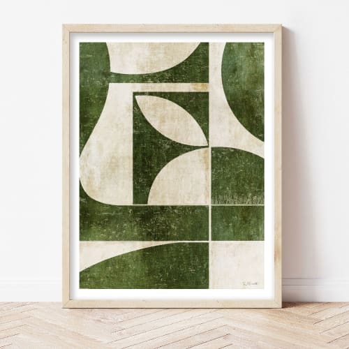 Green Mid-Century Modern Inspired Print-UNFRAMED | Prints by Suzanne Nicoll Studio