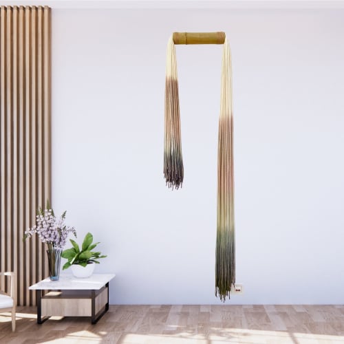 Mystical colors tassels / bamboo | Tapestry in Wall Hangings by Olivia Fiber Art