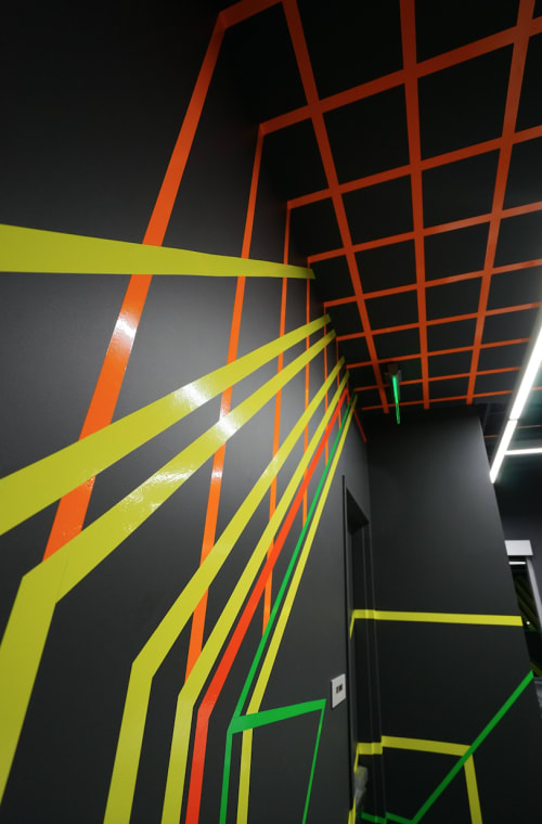 Neon Game Room | Wall Treatments by ANTLRE - Hannah Sitzer | Google Java in Sunnyvale