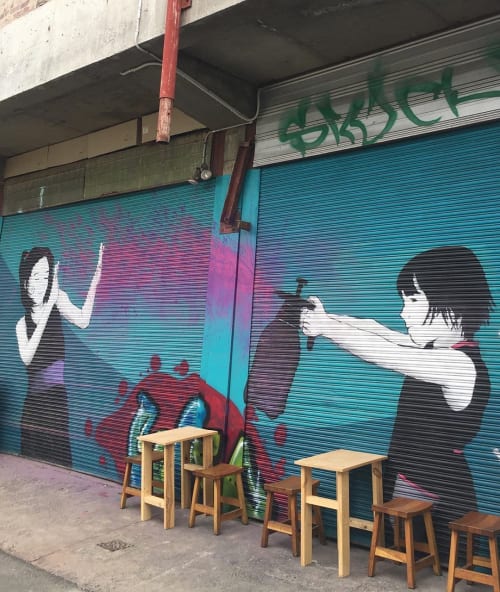 Mural | Street Murals by Be Free | Art Lane Cafe in St Kilda