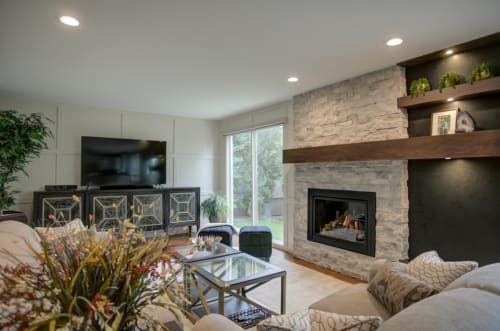 Family Room & Fireplace Renovation | Interior Design by ANA Interiors Ltd