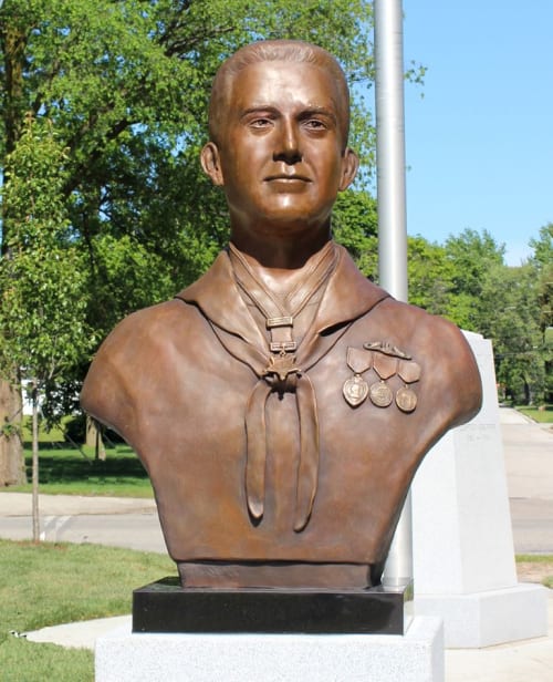 “William Charette, Medal of Honor Recipient” | Public Sculptures by Paula Slater Sculpture