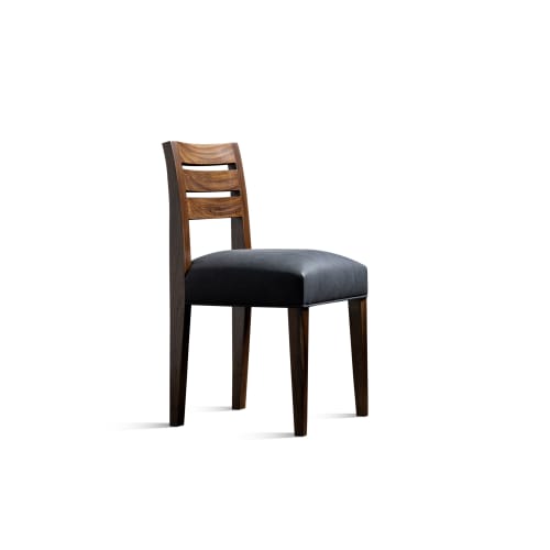 Exotic Wood and Leather Side Chair from Costantini | Chairs by Costantini Design