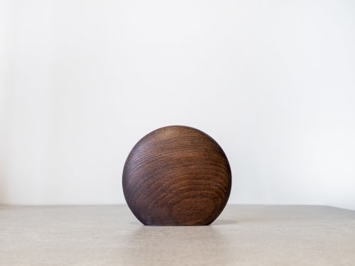 Kva Modern Wooden Vase Mini - Koyu Kayın | Vases & Vessels by Foia