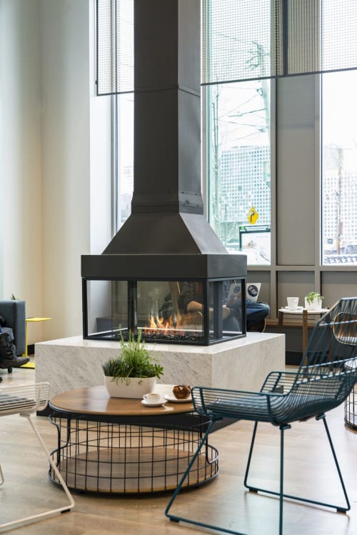 4 Sided Fireplace By European Home Seen At Flour Bakery Cambridge